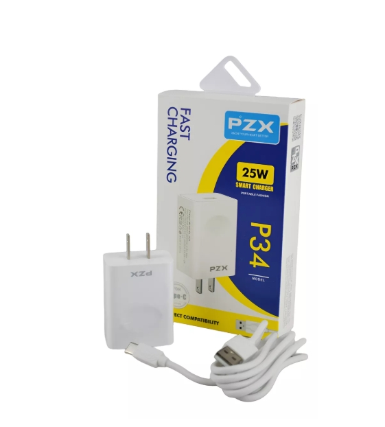 Cargador De Celular Tipo C P34 25w, Con Cable